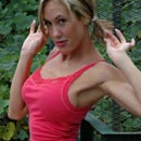 sexy babe masturbates outside
